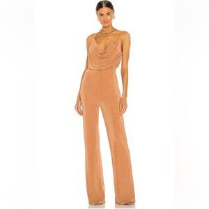 MISHA Moyra Jumpsuit Desert Rose
Tan Draped soft stretch Revolve US 8